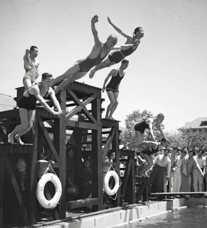 金石声,同济大学学生跳水,1933年